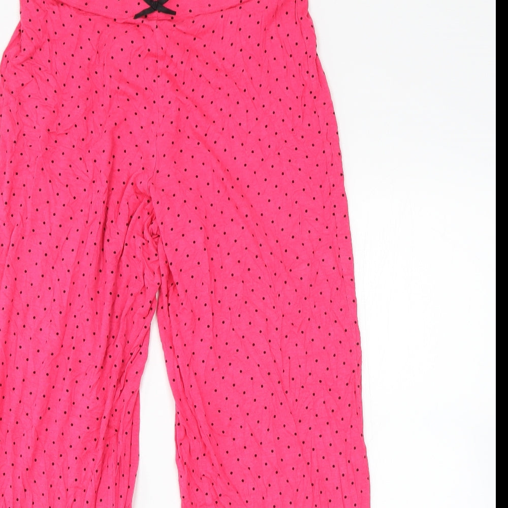 Preworn Womens Pink Polka Dot Polyester  Pyjama Pants Size 14