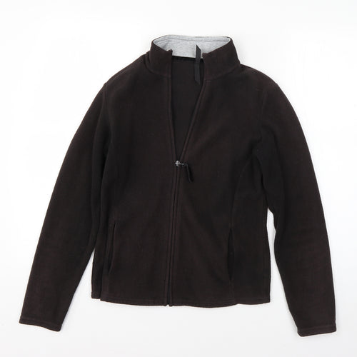 M&S Womens Black High Neck  Polyester Full Zip Jumper Size 8