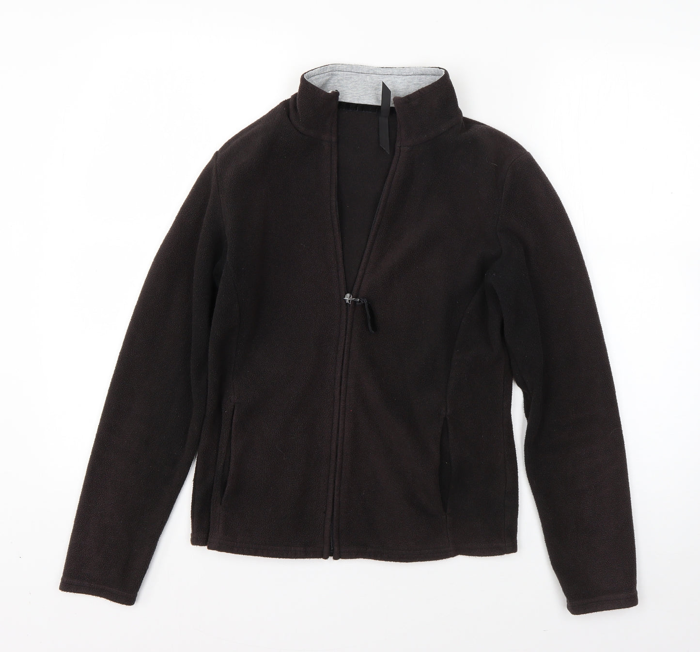 M&S Womens Black High Neck  Polyester Full Zip Jumper Size 8
