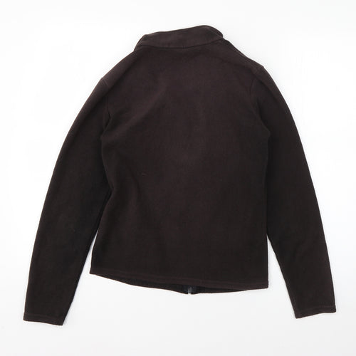 M&S Womens Black High Neck  Polyester Full Zip Jumper Size 8