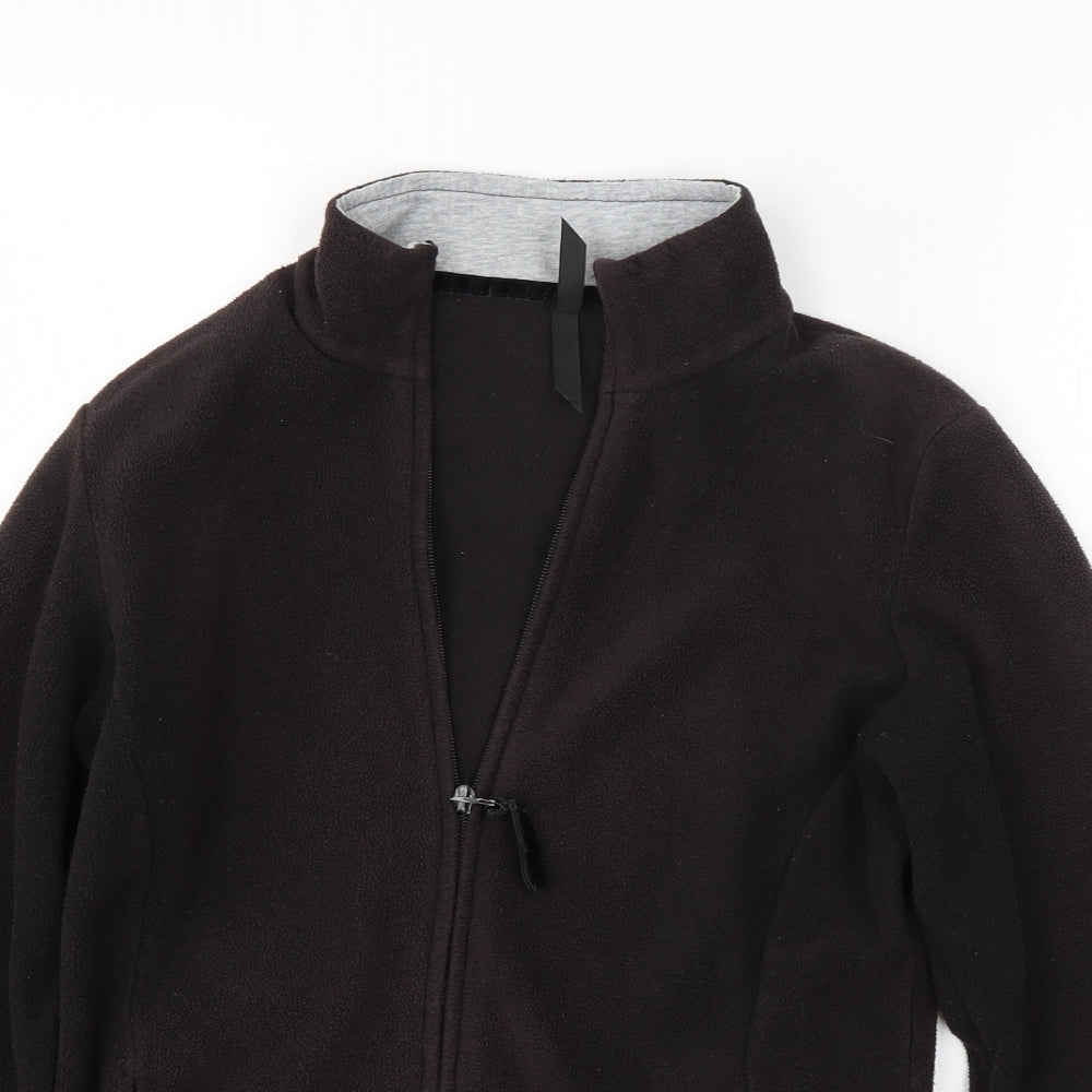 M&S Womens Black High Neck  Polyester Full Zip Jumper Size 8
