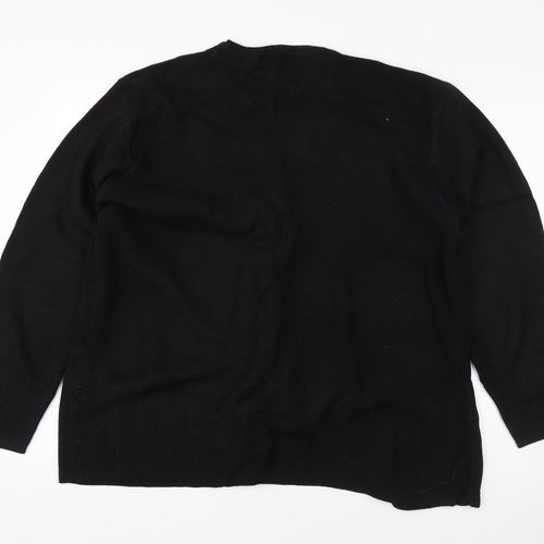 Bonmarché Womens Black Round Neck  Acrylic Cape Jumper Size XL