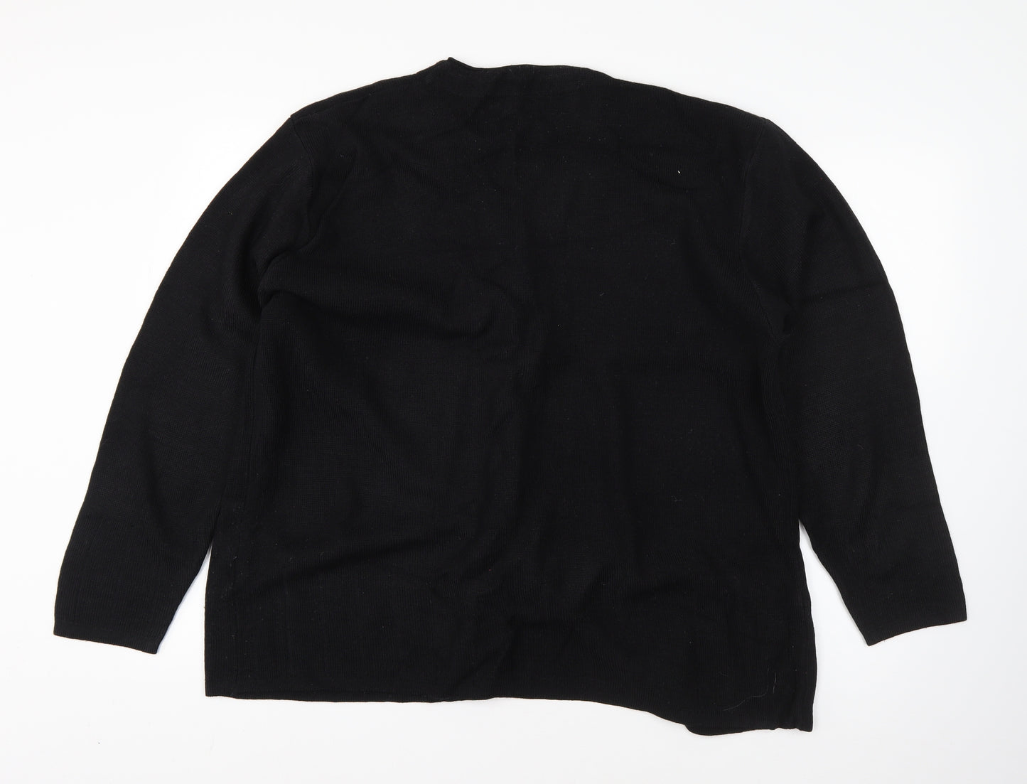 Bonmarché Womens Black Round Neck  Acrylic Cape Jumper Size XL