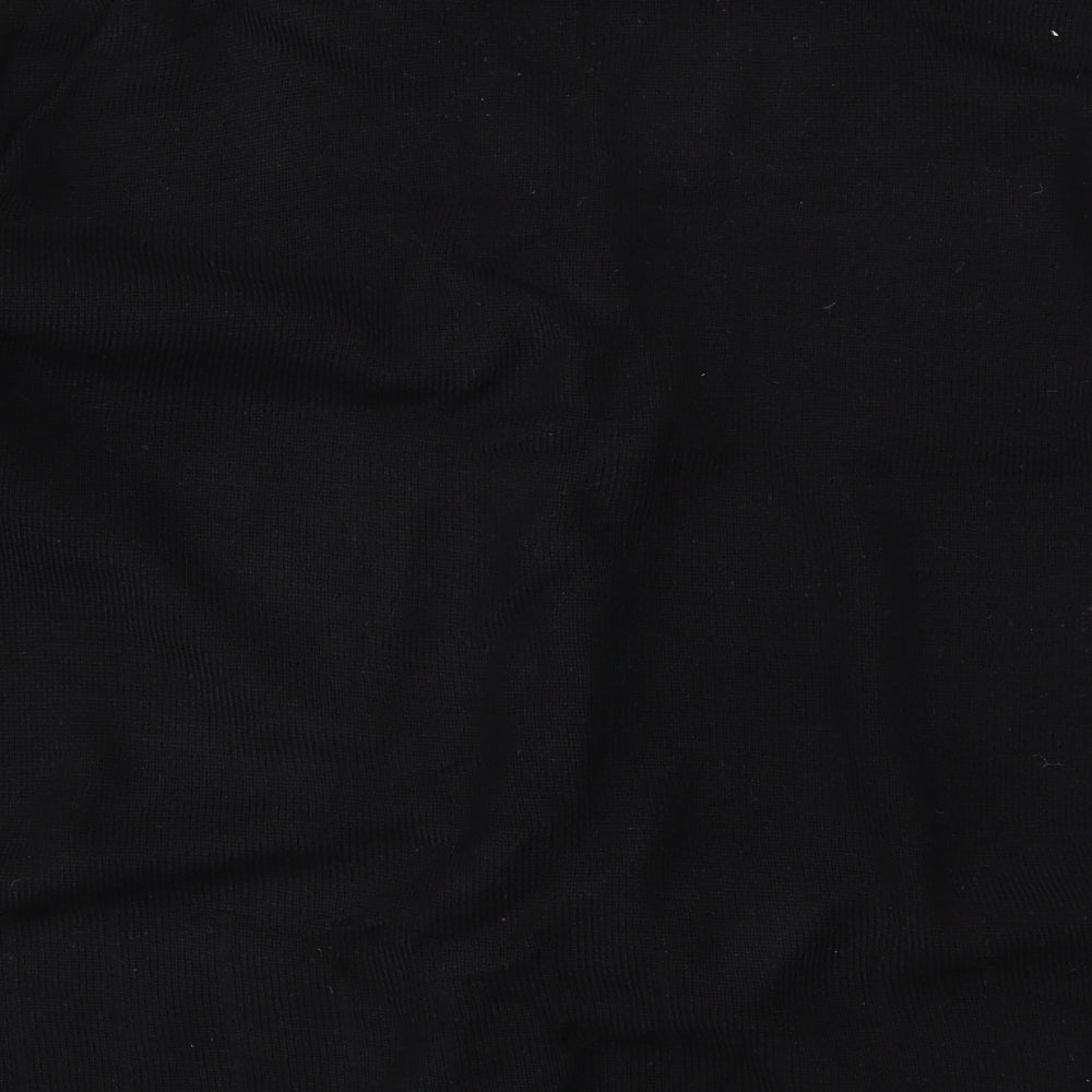 Bonmarché Womens Black Round Neck  Acrylic Cape Jumper Size XL