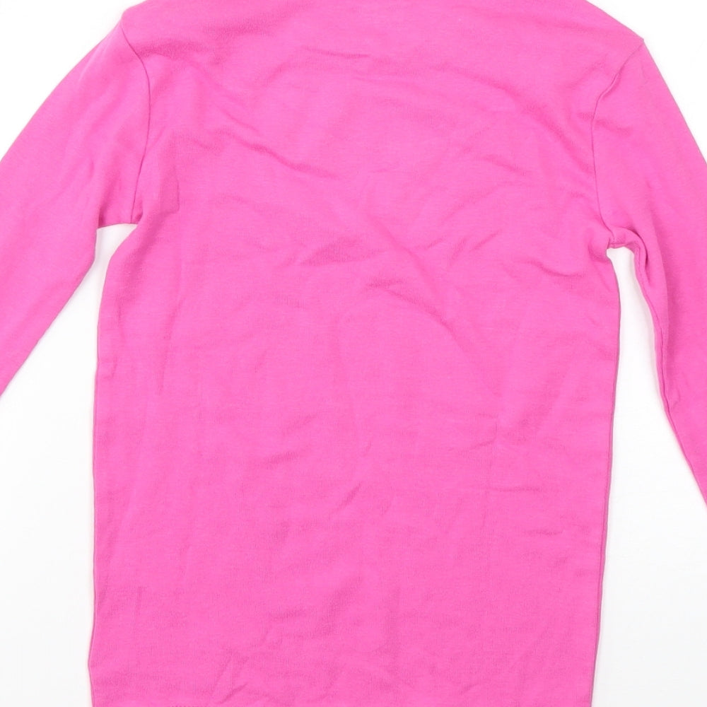 Gap Girls Pink Round Neck  Cotton Pullover Jumper Size 8 Years   - unicorn