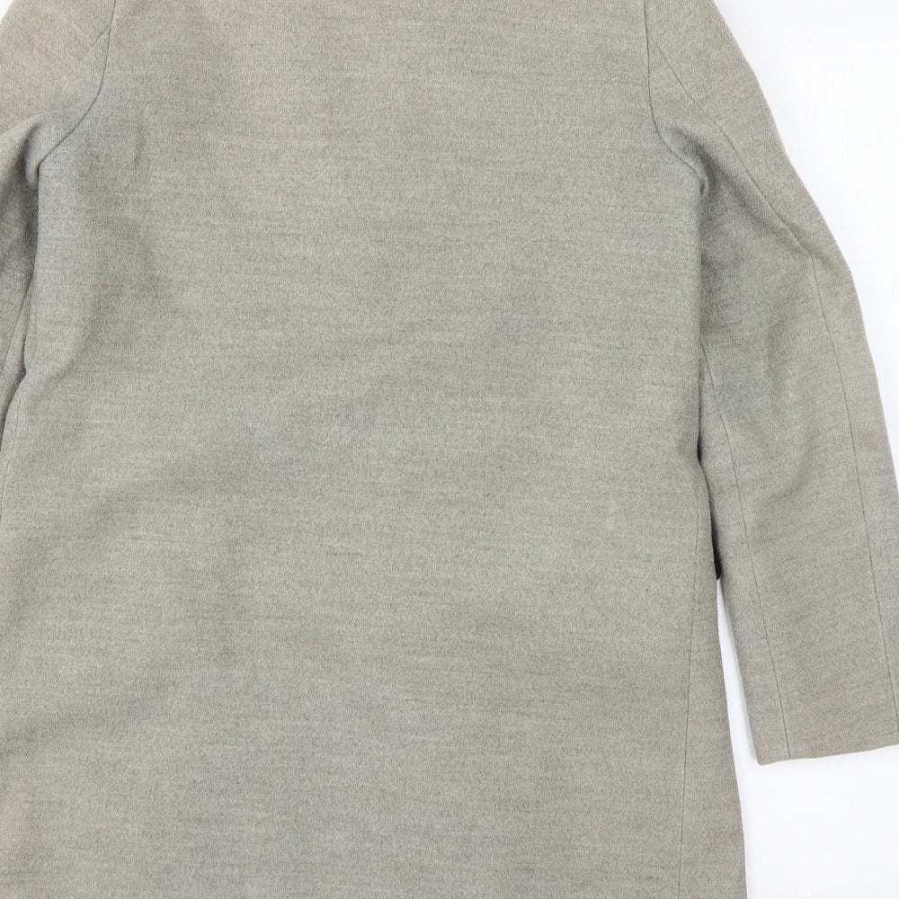 Topshop Womens Grey   Overcoat Coat Size 6  Snap