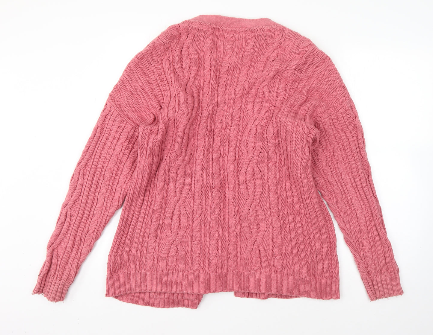 Fat Face Womens Pink V-Neck  Cotton Cardigan Jumper Size 18