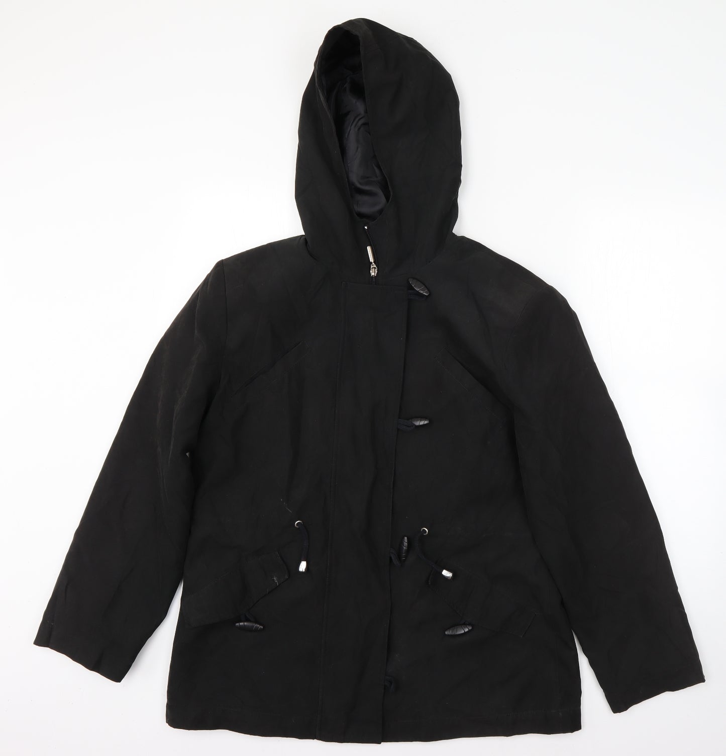 Harvey & Jones Womens Black  Polyester Full Zip Hoodie Size 16  Zip