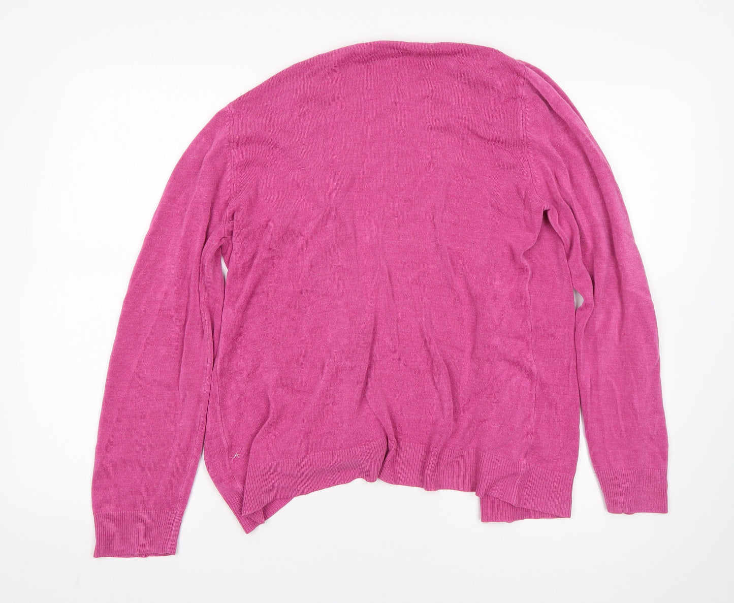 Papaya Womens Pink V-Neck  Acrylic Cardigan Jumper Size 16