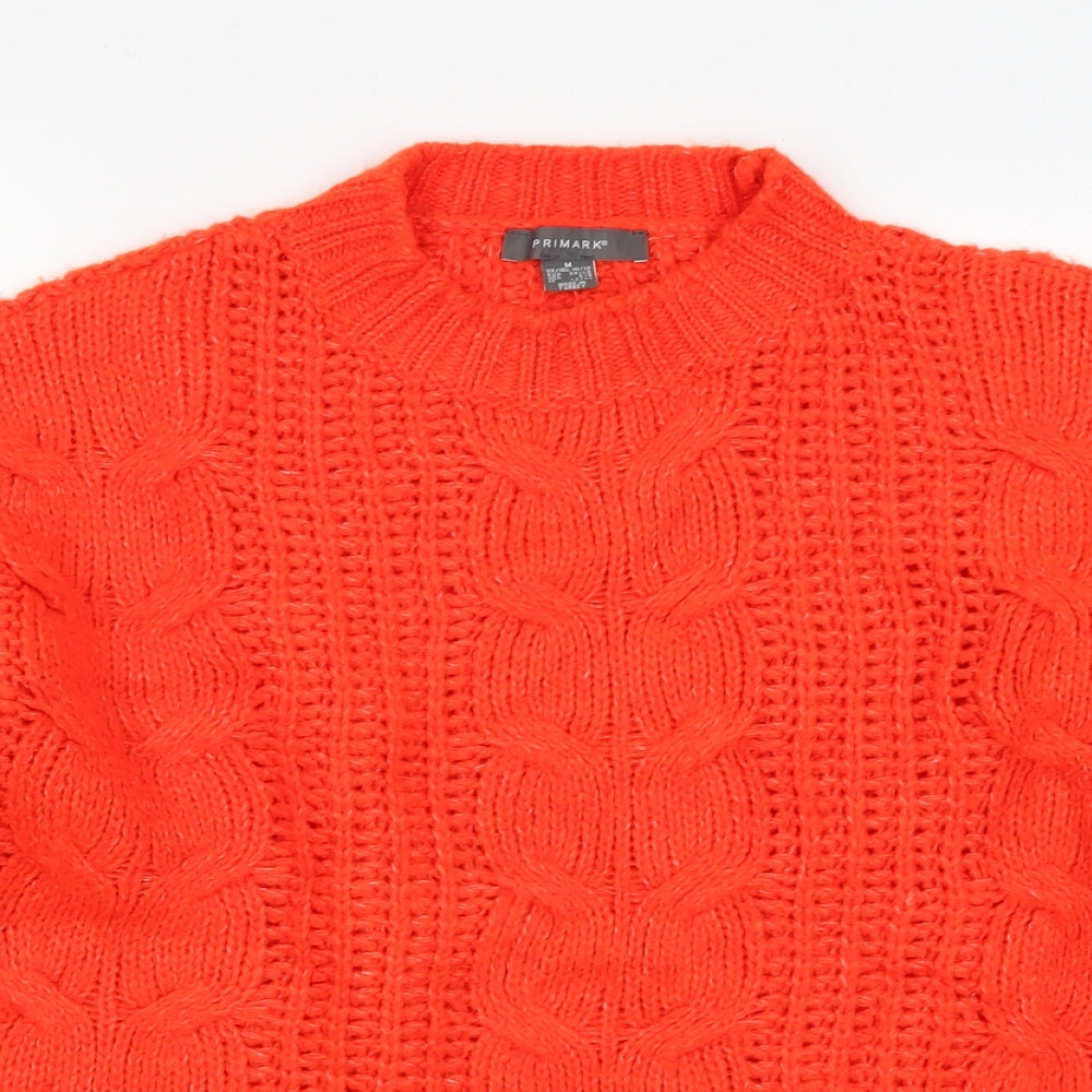 Primark Womens Orange High Neck  Acrylic Pullover Jumper Size M