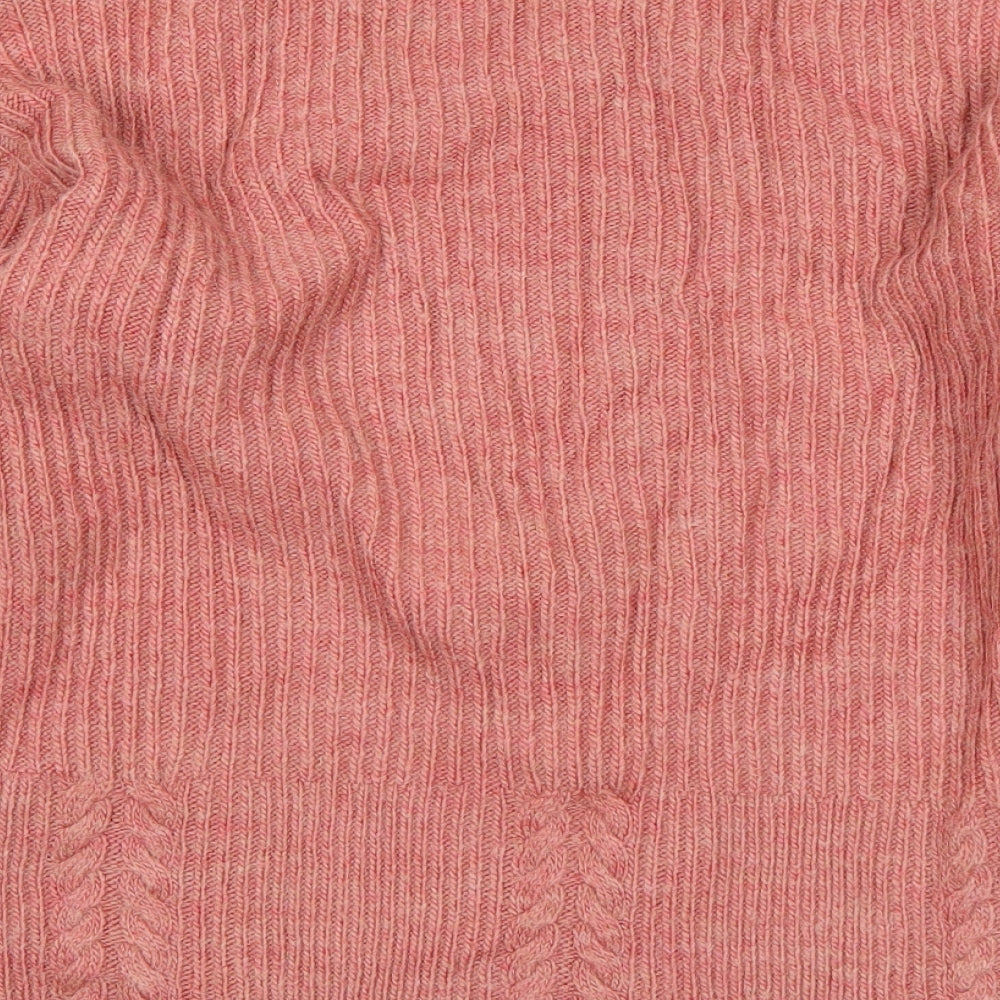 George Womens Pink Round Neck  Acrylic Pullover Jumper Size 8