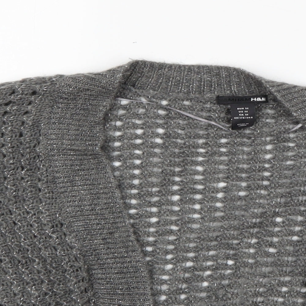 H&M Womens Grey Round Neck  Acrylic Shrug Jumper Size M