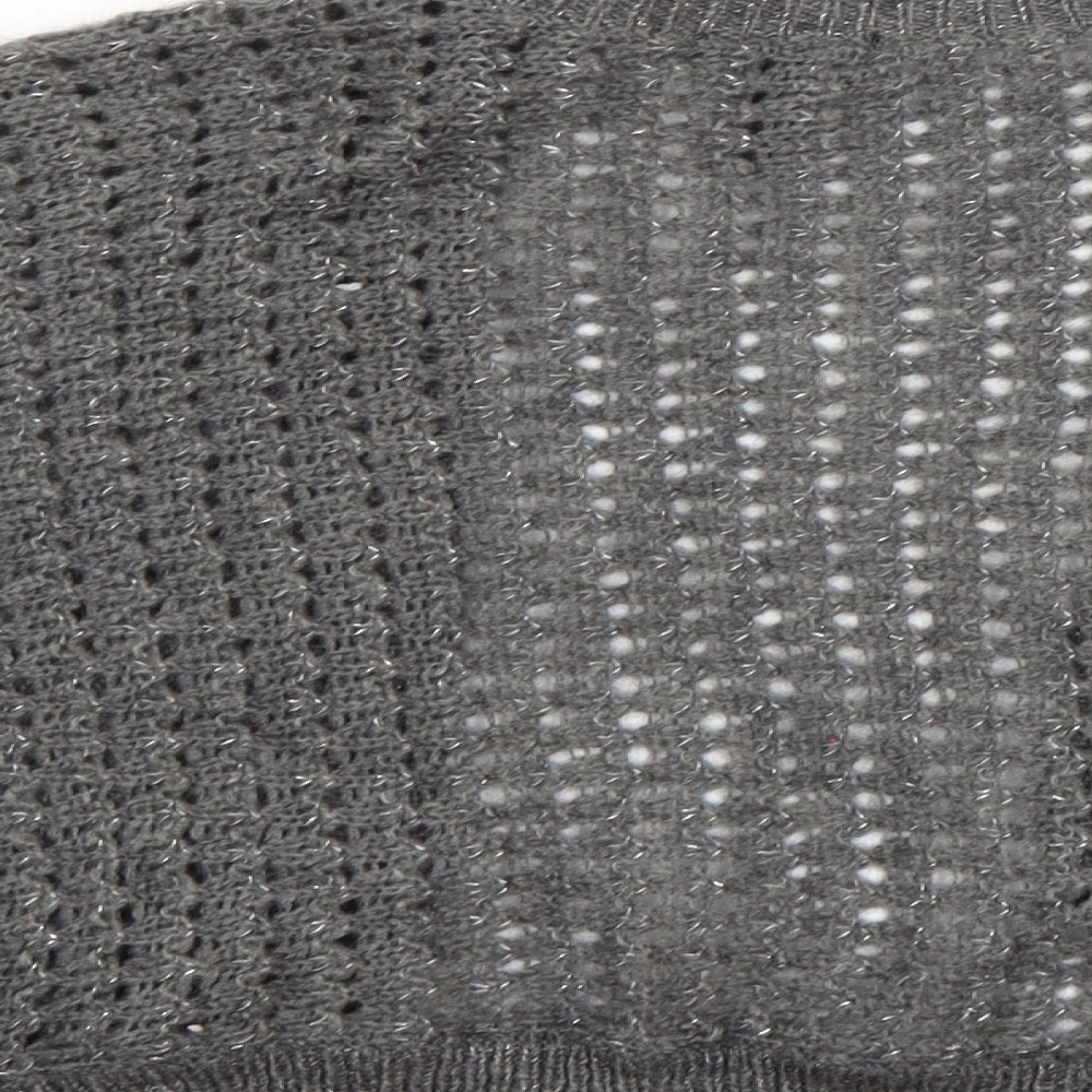 H&M Womens Grey Round Neck  Acrylic Shrug Jumper Size M