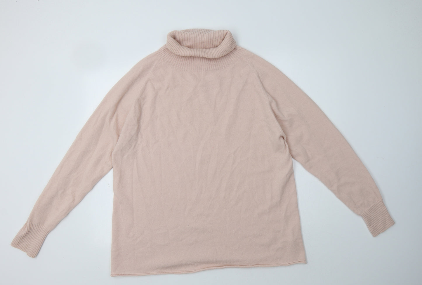 Celtic & Co Womens Pink Roll Neck  Wool Pullover Jumper Size M