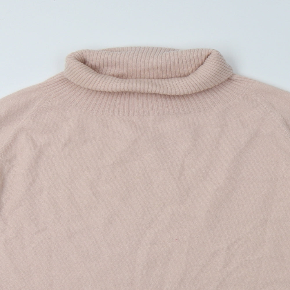 Celtic & Co Womens Pink Roll Neck  Wool Pullover Jumper Size M