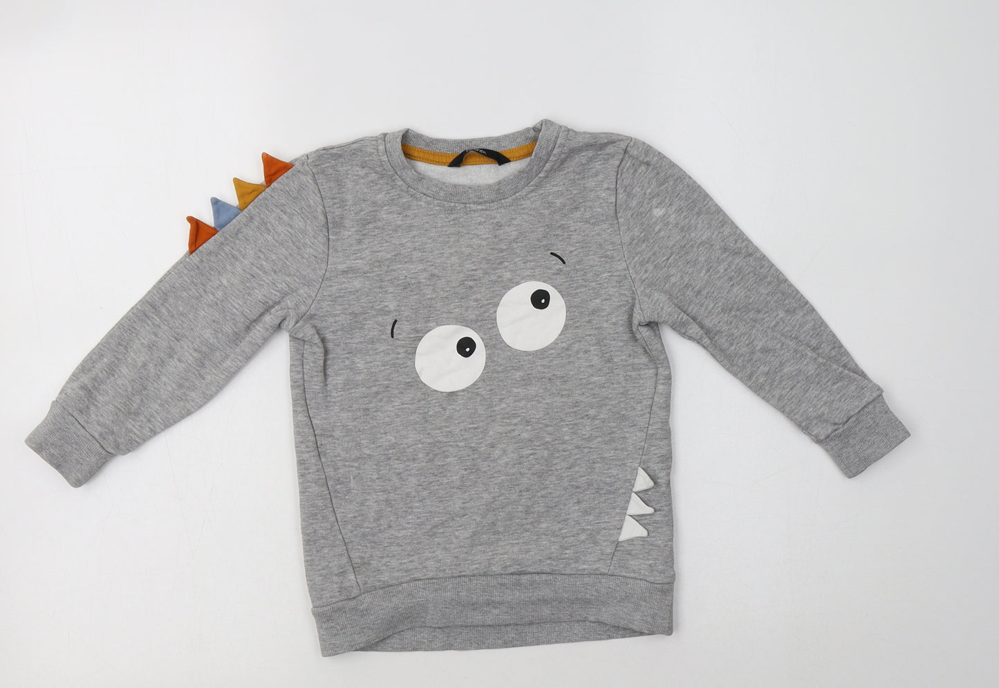 George Boys Grey  Cotton Pullover Sweatshirt Size 3-4 Years   - Cute Monster