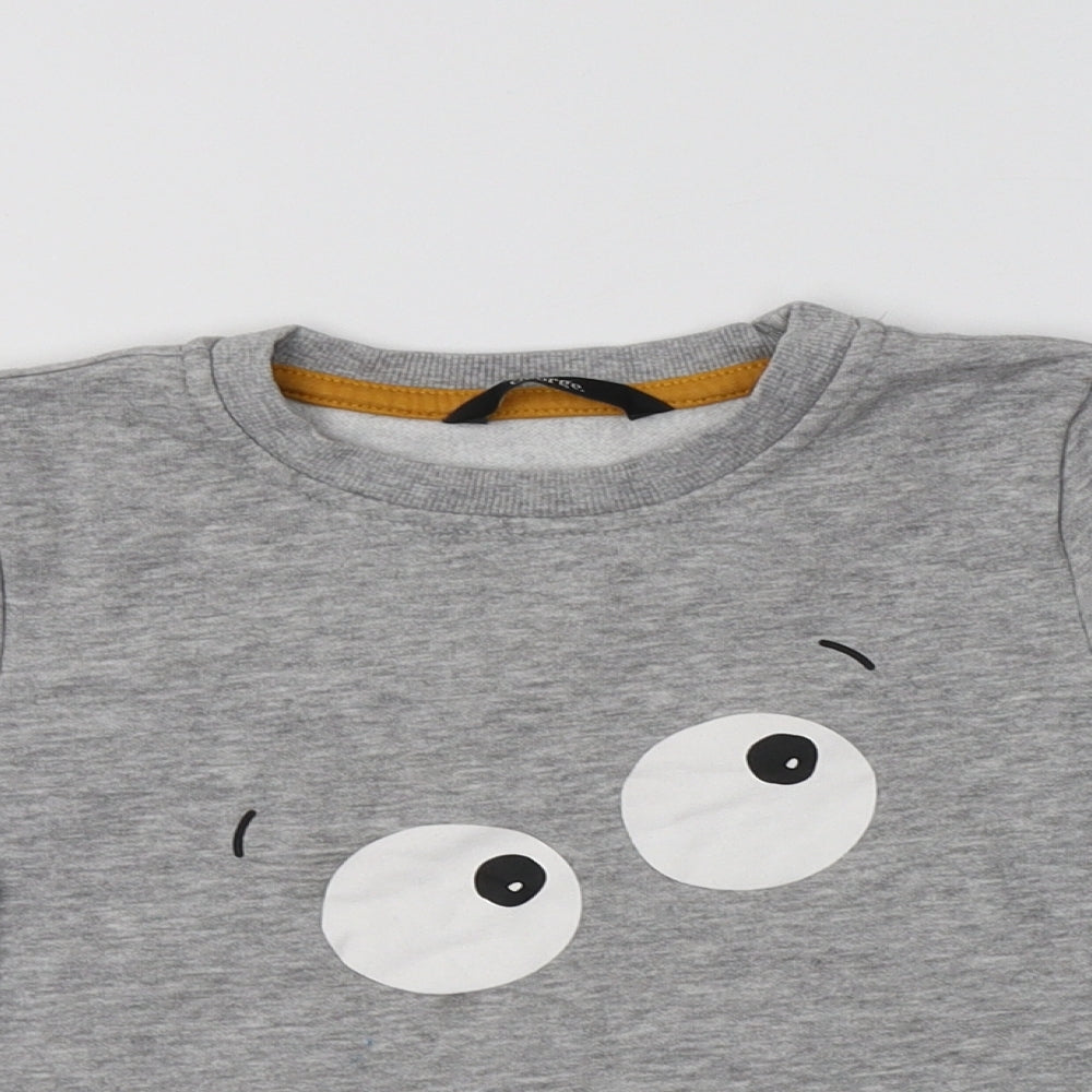 George Boys Grey  Cotton Pullover Sweatshirt Size 3-4 Years   - Cute Monster