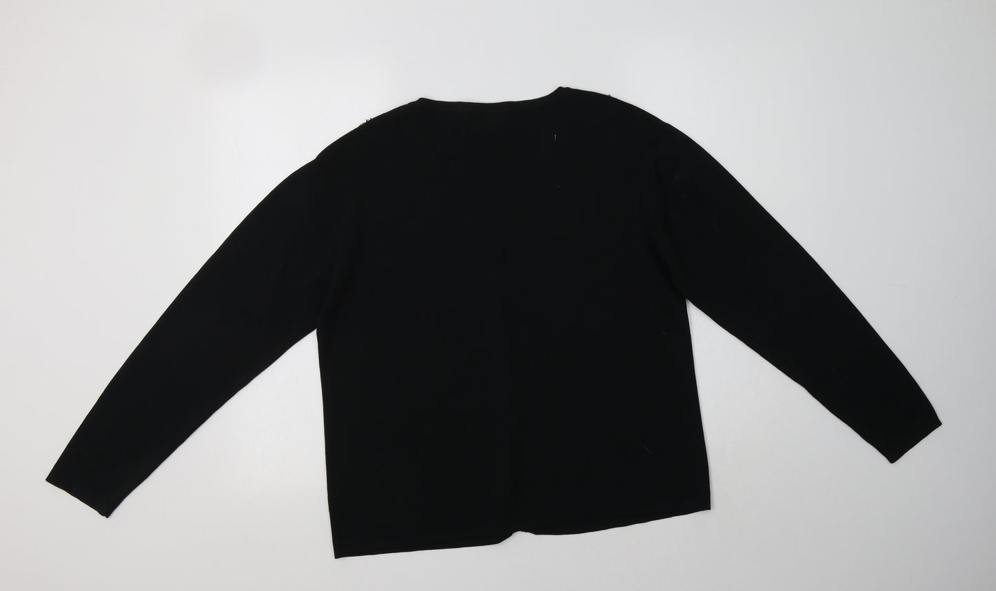 Bonmarché Womens Black V-Neck  Viscose Cardigan Jumper Size XL