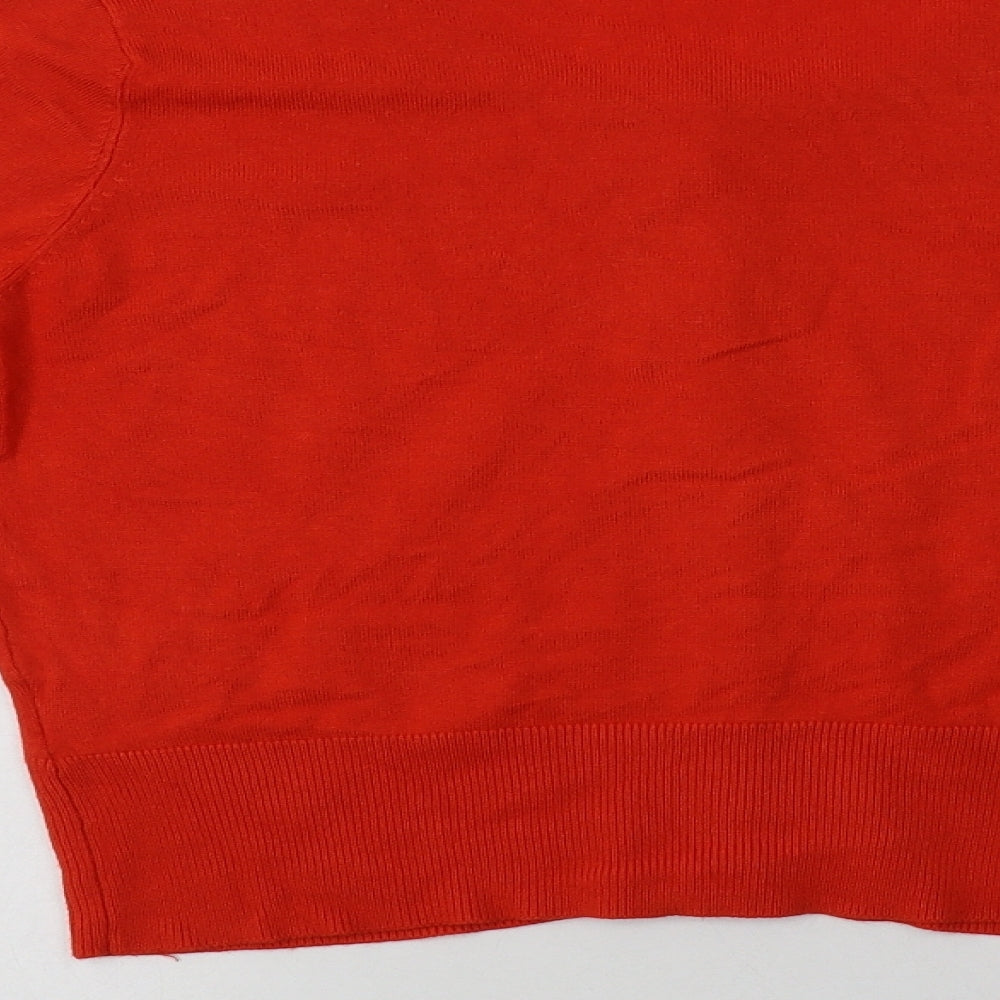 Louche Womens Red Round Neck  Viscose Cardigan Jumper Size 16