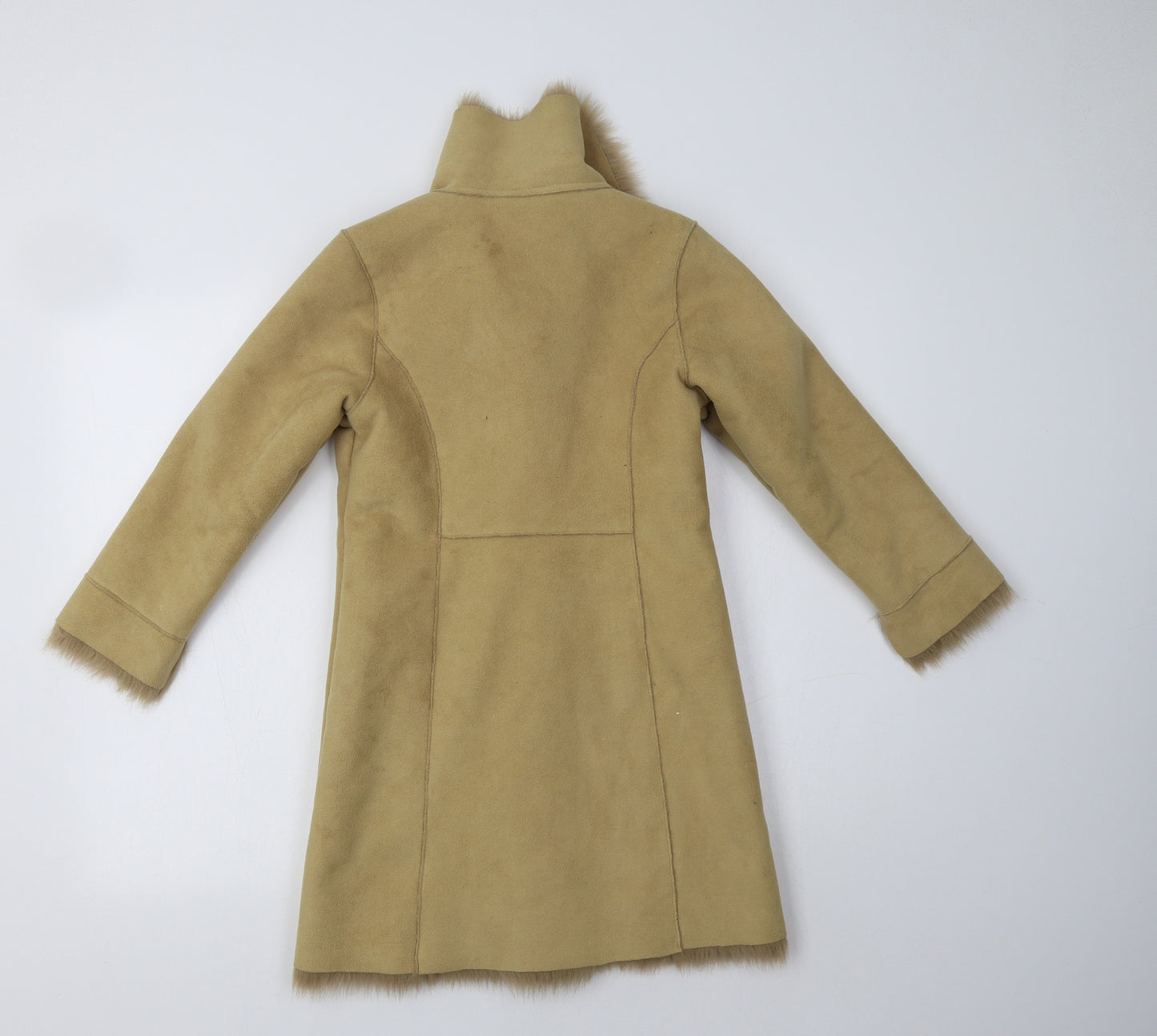 M&S Girls Beige   Overcoat Coat Size 7-8 Years
