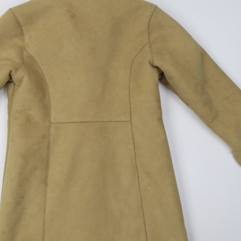 M&S Girls Beige   Overcoat Coat Size 7-8 Years