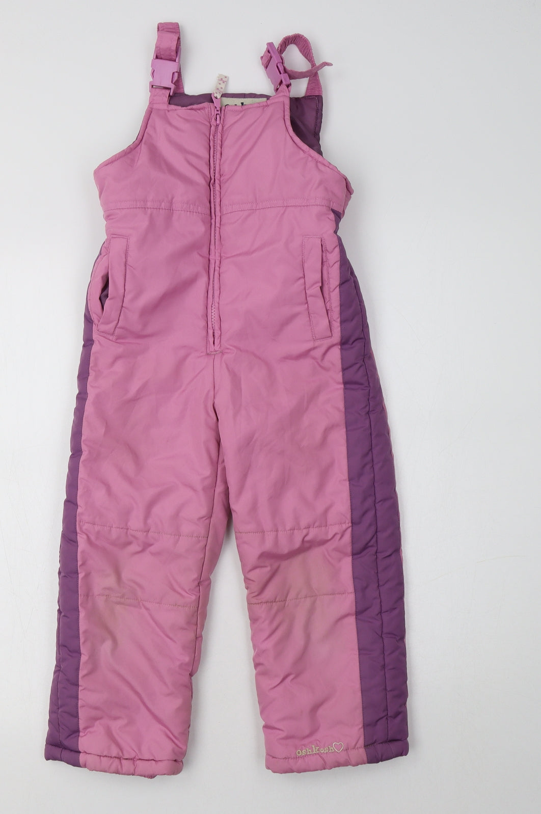 OshKosh Girls Pink Colourblock Polyester Snow Pants Trousers Size 5-6 Years  Regular