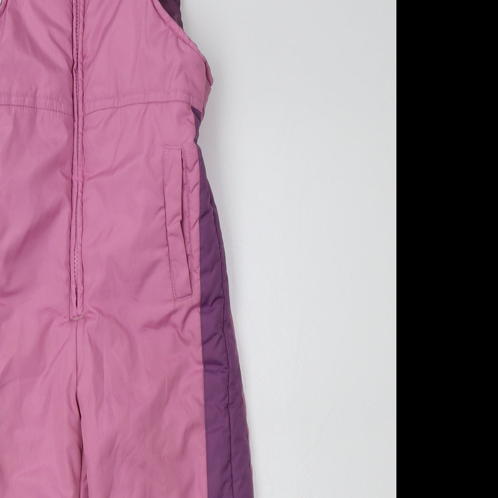 OshKosh Girls Pink Colourblock Polyester Snow Pants Trousers Size 5-6 Years  Regular