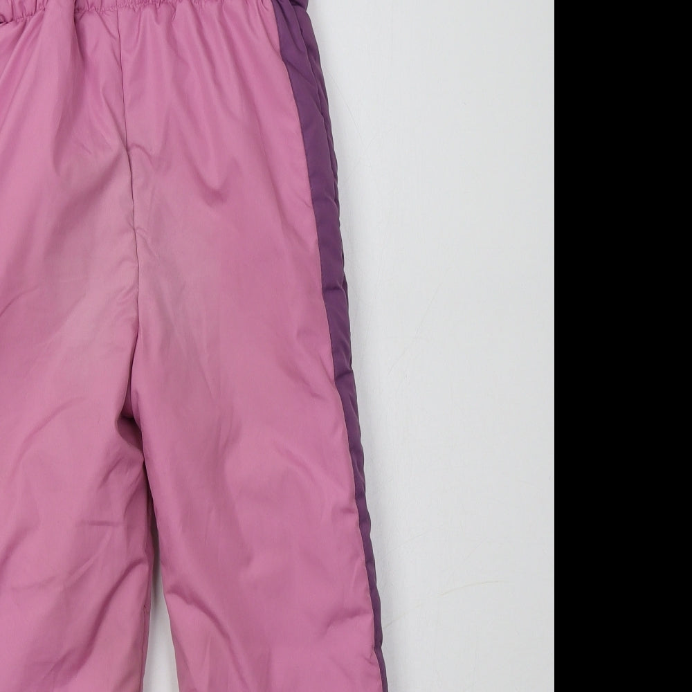 OshKosh Girls Pink Colourblock Polyester Snow Pants Trousers Size 5-6 Years  Regular