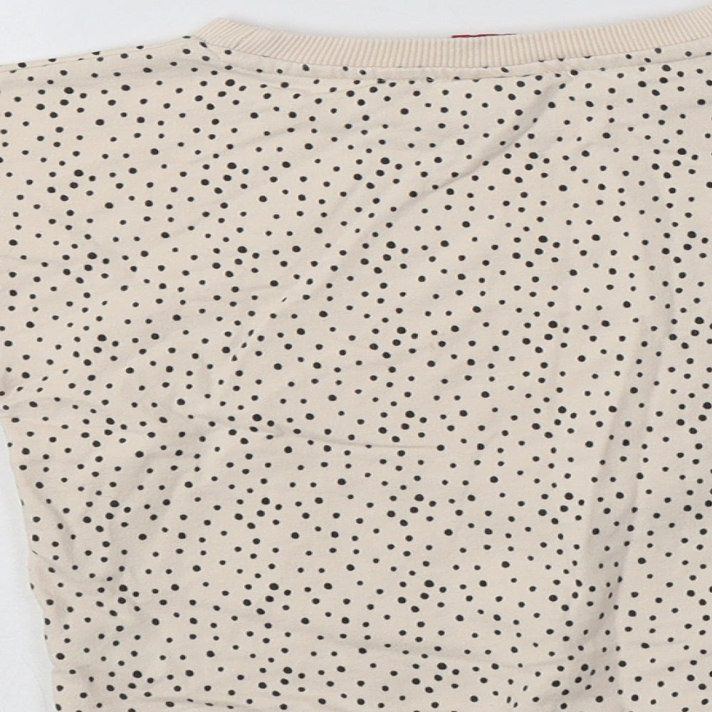 TU Girls Beige Polka Dot Cotton Pullover Sweatshirt Size 5-6 Years   - Minnie Mouse