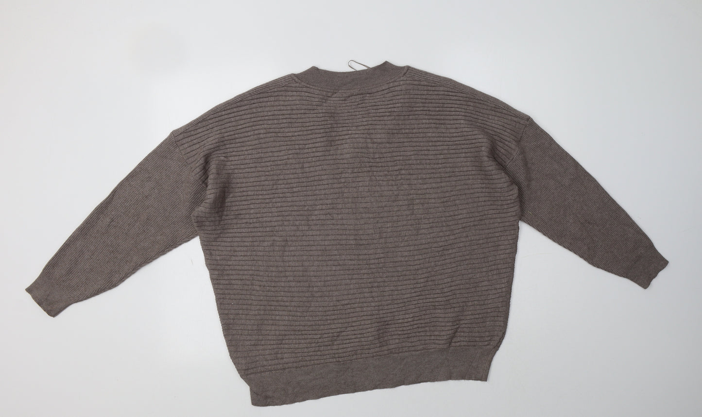 F&F Womens Grey V-Neck  Viscose Pullover Jumper Size 12