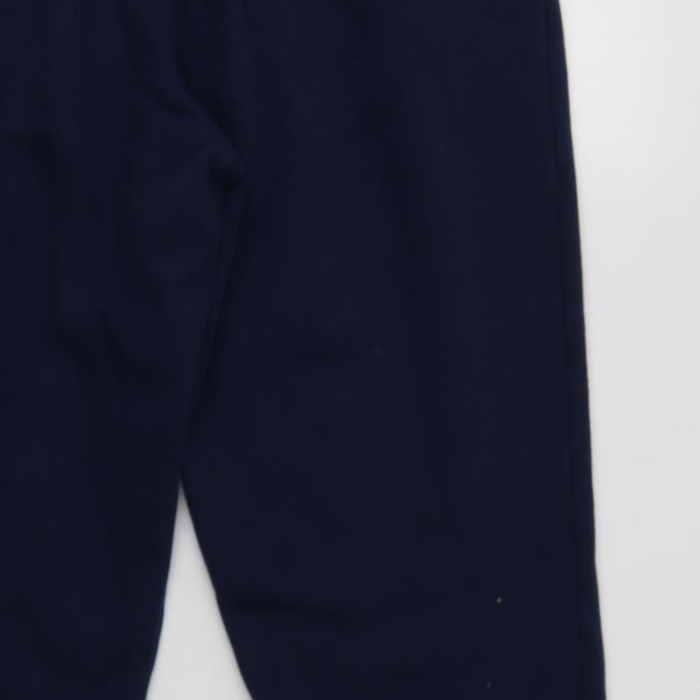 adidas Womens Blue  Cotton Jogger Trousers Size L L29 in Regular