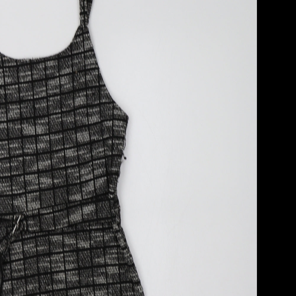 Primark Girls Grey Check Polyester Fit & Flare  Size 11-12 Years  Round Neck