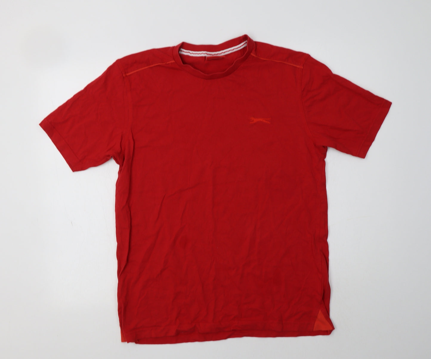 Slazenger Mens Red  Cotton  T-Shirt Size M Crew Neck