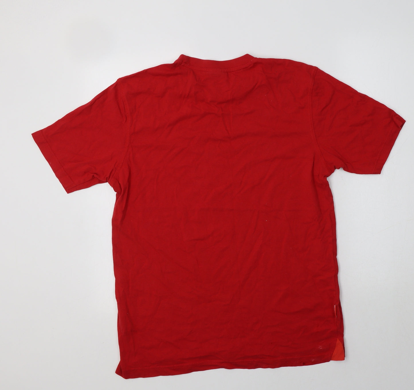 Slazenger Mens Red  Cotton  T-Shirt Size M Crew Neck