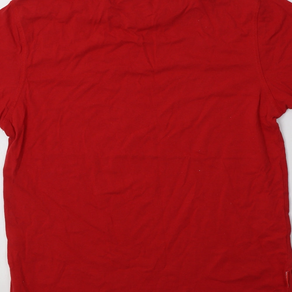 Slazenger Mens Red  Cotton  T-Shirt Size M Crew Neck