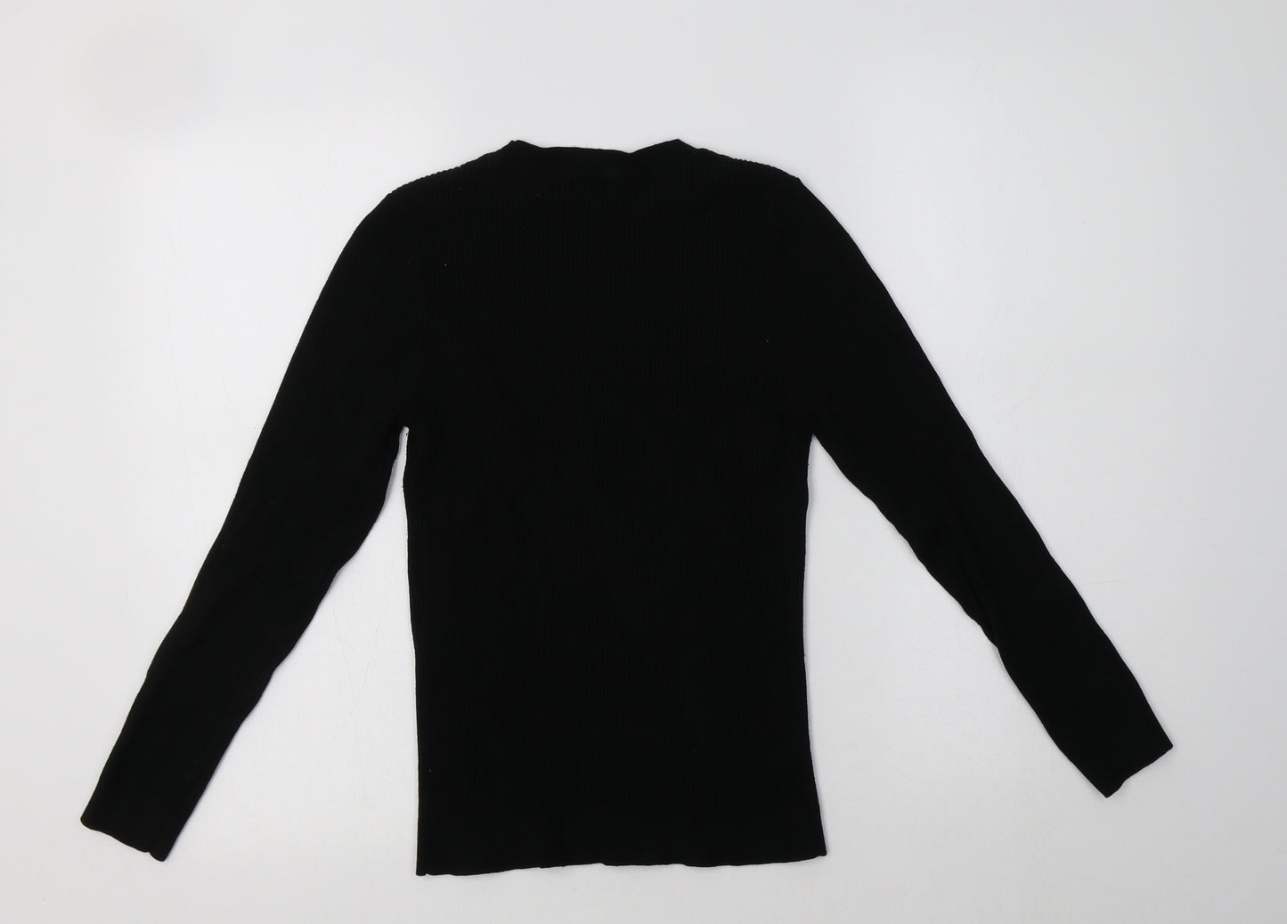 New Look Womens Black Crew Neck  Viscose Pullover Jumper Size 14