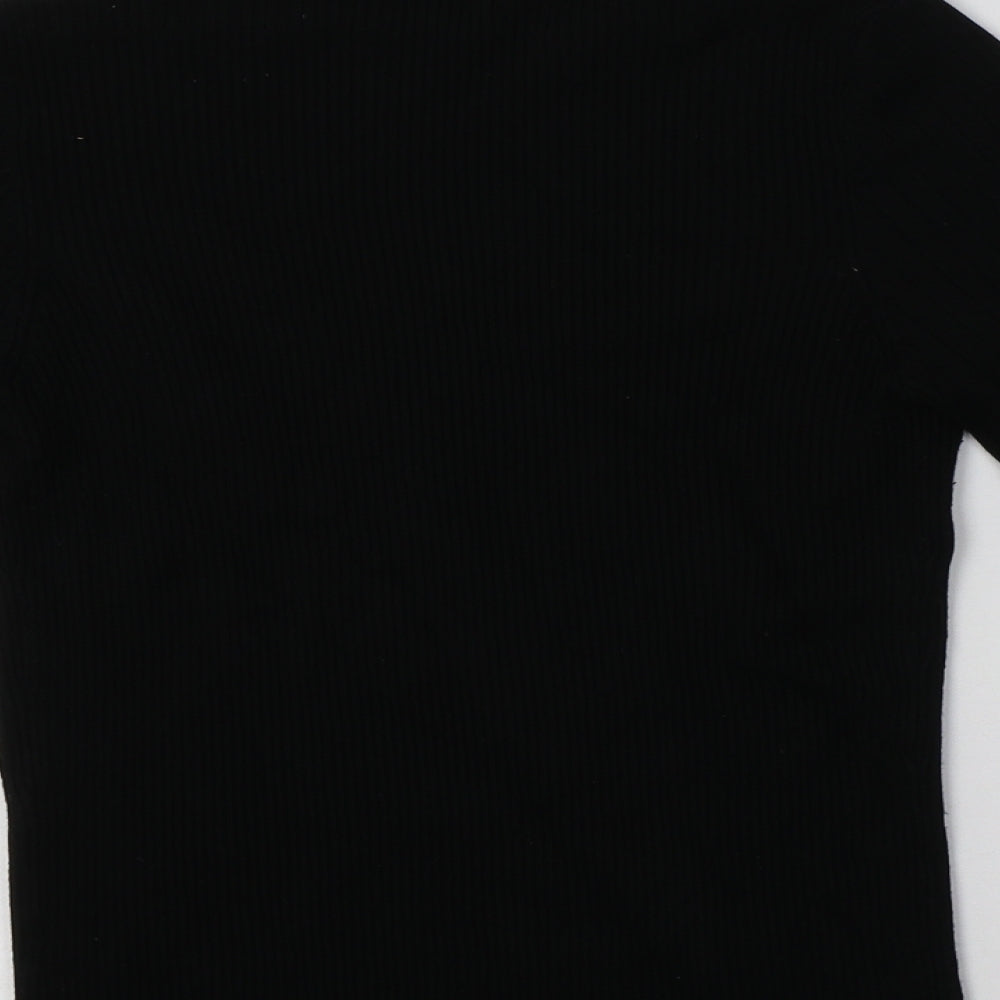 New Look Womens Black Crew Neck  Viscose Pullover Jumper Size 14