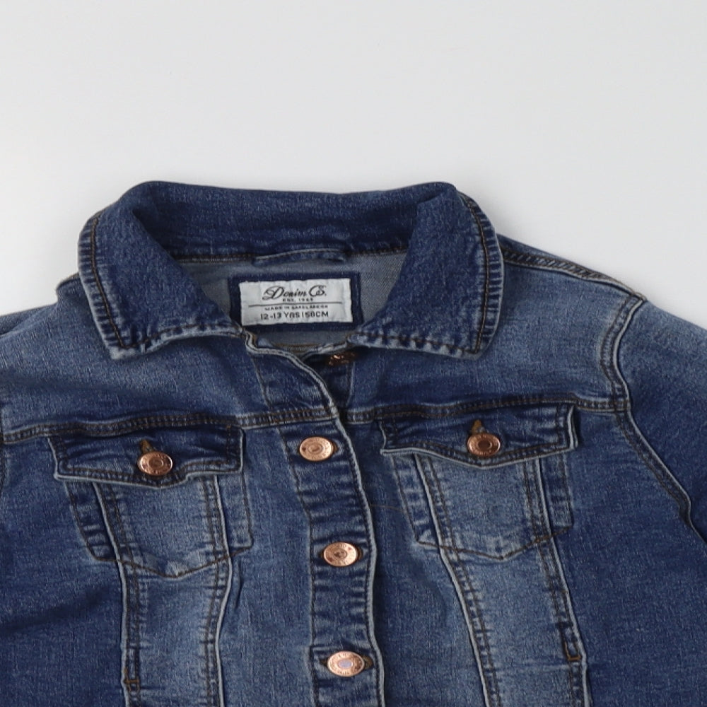 Primark Girls Blue   Jacket Coatigan Size 12-13 Years  Button