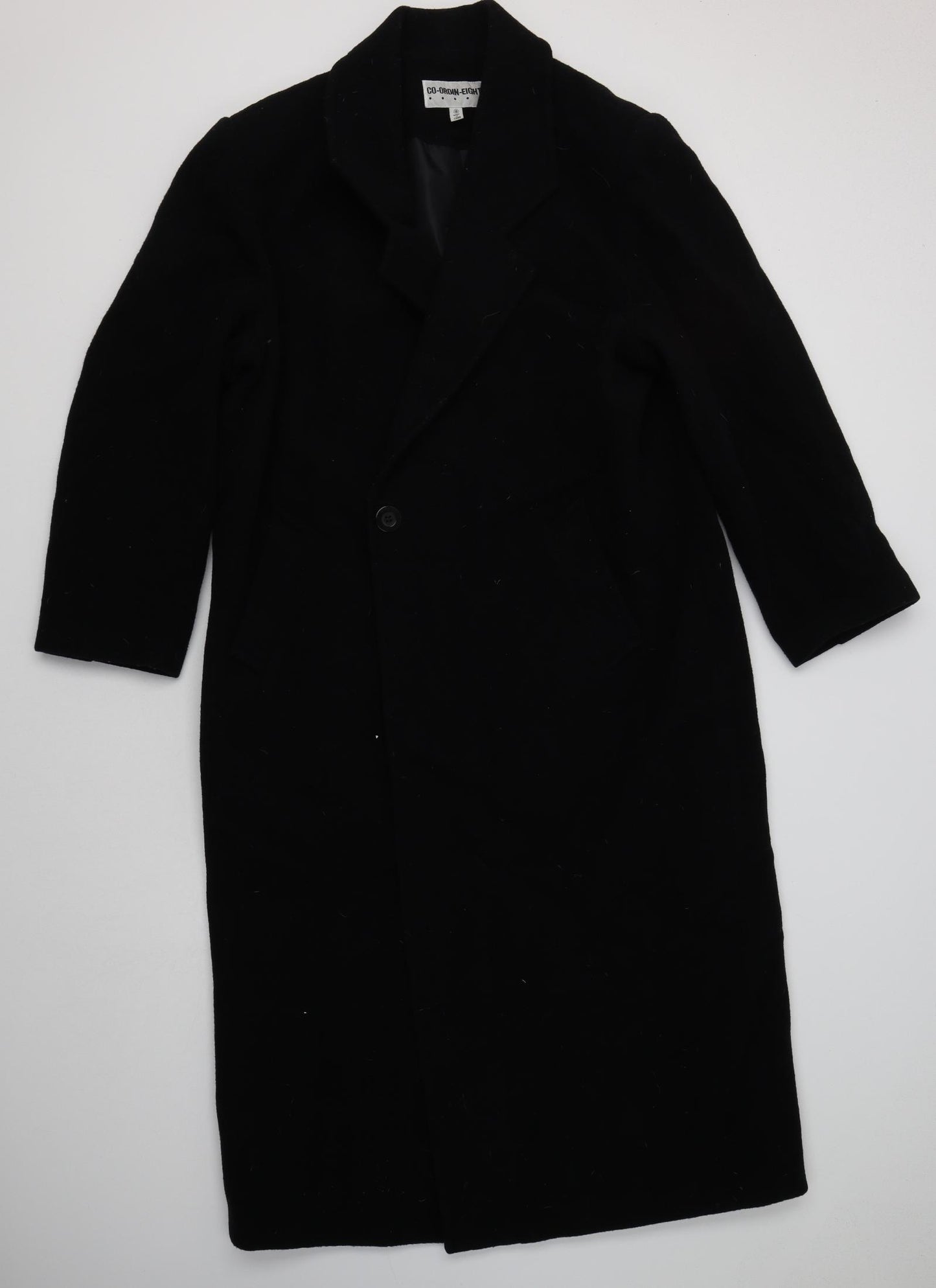 Co-Ordin-Eight Womens Black   Overcoat Coat Size 16