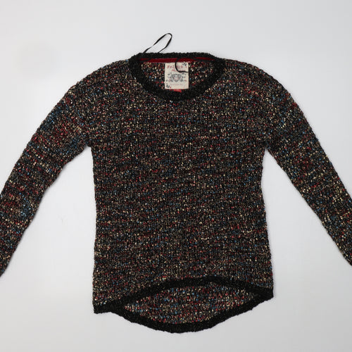 Matalan Womens Multicoloured Crew Neck  Acrylic Pullover Jumper Size 10