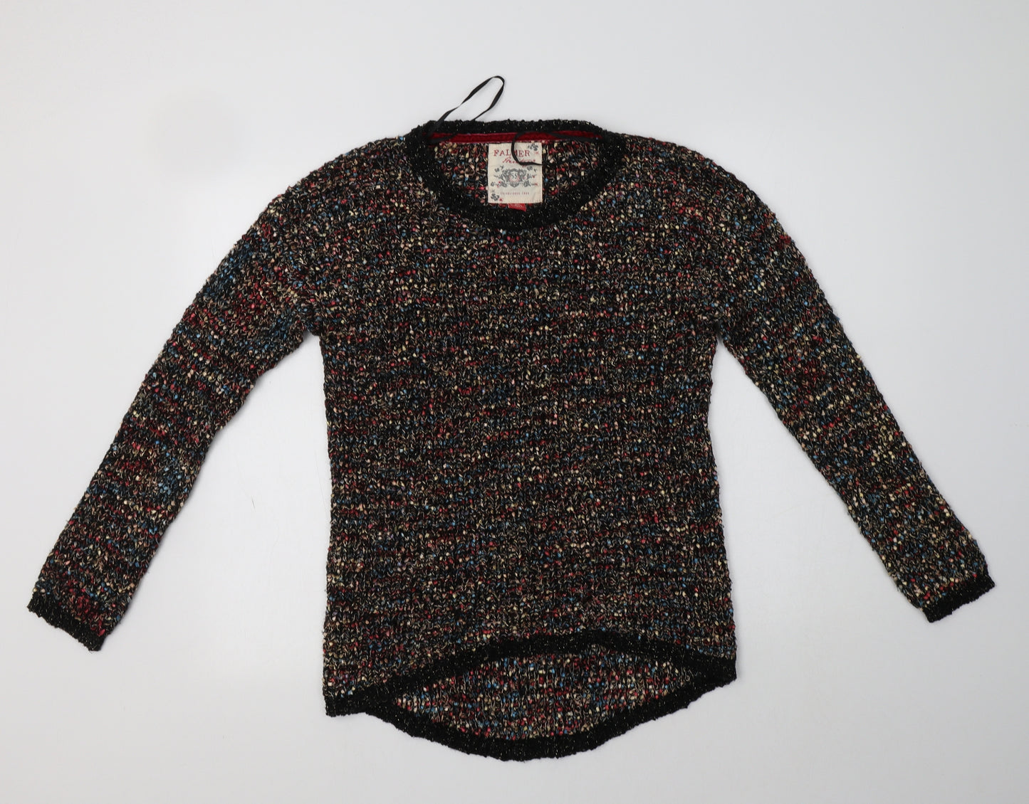 Matalan Womens Multicoloured Crew Neck  Acrylic Pullover Jumper Size 10