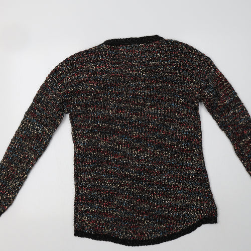 Matalan Womens Multicoloured Crew Neck  Acrylic Pullover Jumper Size 10