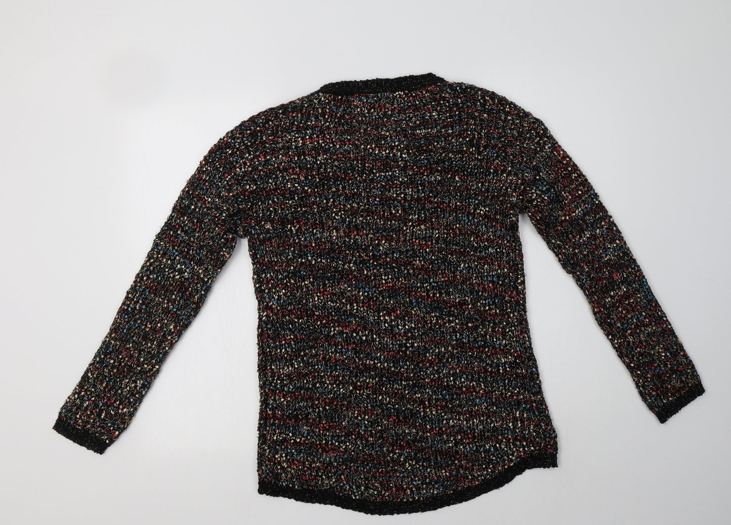 Matalan Womens Multicoloured Crew Neck  Acrylic Pullover Jumper Size 10