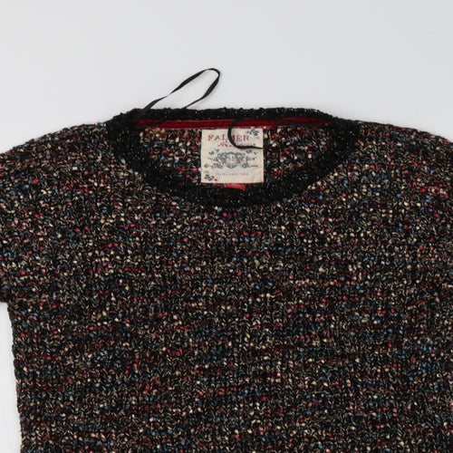 Matalan Womens Multicoloured Crew Neck  Acrylic Pullover Jumper Size 10
