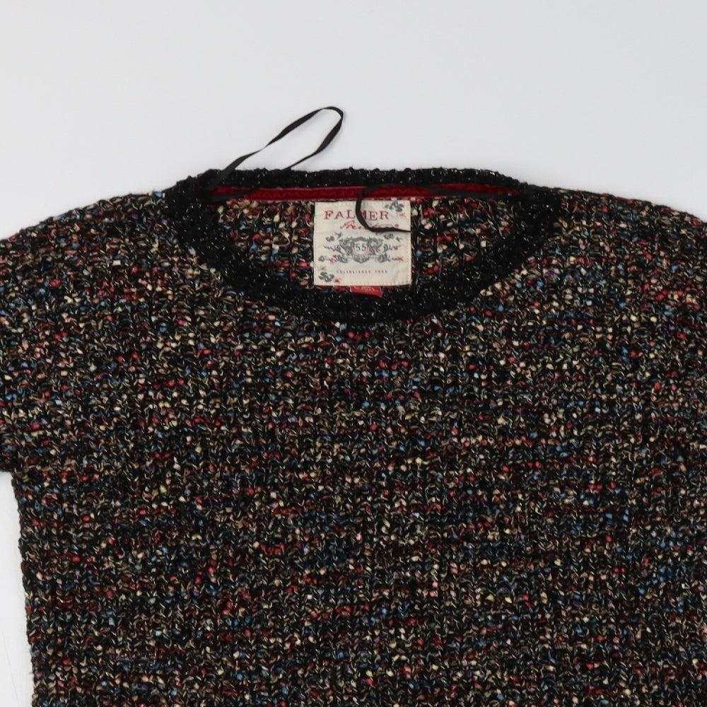 Matalan Womens Multicoloured Crew Neck  Acrylic Pullover Jumper Size 10