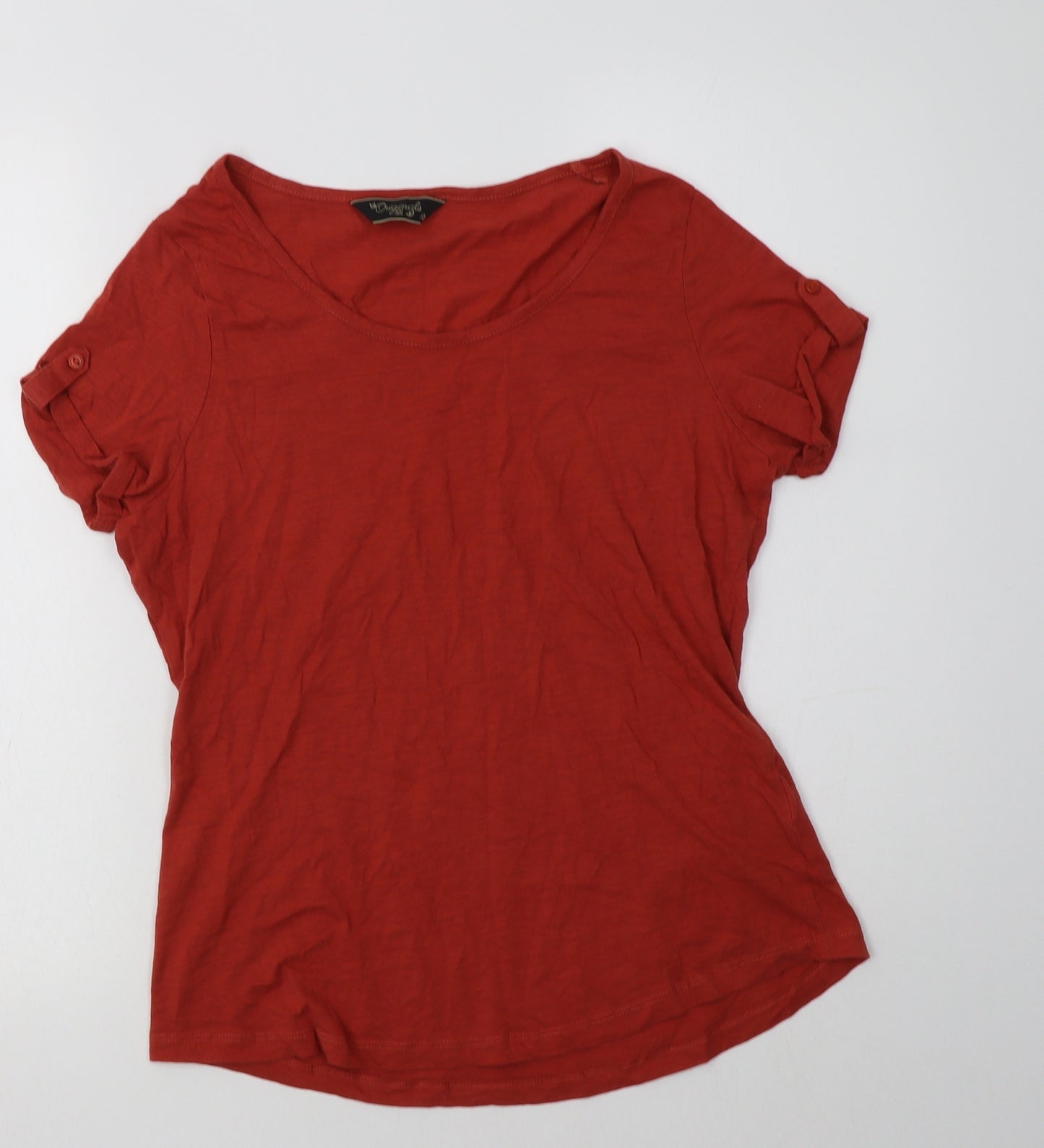 Originals Womens Orange  Cotton Basic T-Shirt Size 12 Round Neck