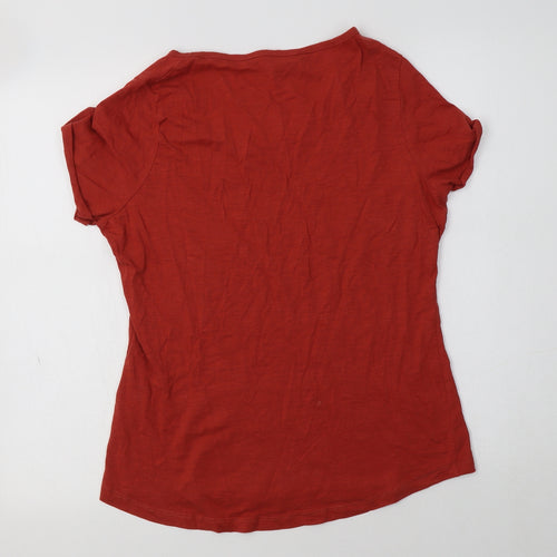 Originals Womens Orange  Cotton Basic T-Shirt Size 12 Round Neck