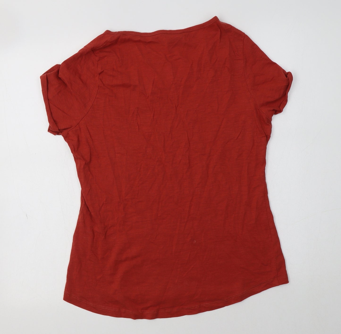Originals Womens Orange  Cotton Basic T-Shirt Size 12 Round Neck