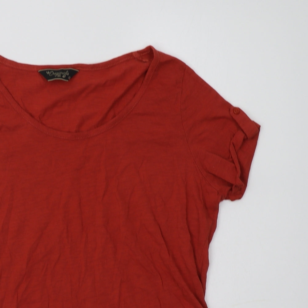 Originals Womens Orange  Cotton Basic T-Shirt Size 12 Round Neck