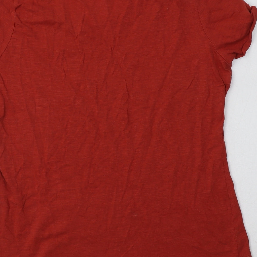 Originals Womens Orange  Cotton Basic T-Shirt Size 12 Round Neck